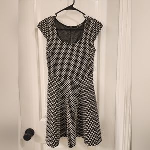 Black with White Print Dress